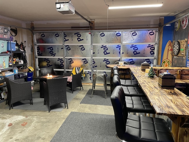 interior space with a garage and concrete floors
