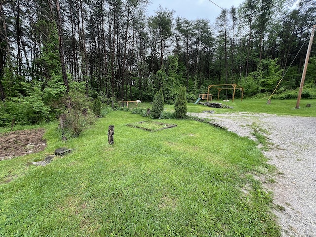 view of yard featuring playground community