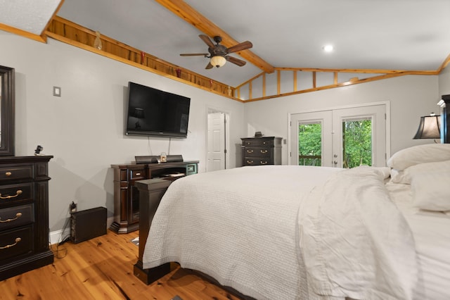 88 Plum St, Stanton, KY 40380 - bedroom with access to outside, light wood-style flooring, baseboards, and a ceiling fan