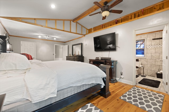 88 Plum St, Stanton, KY 40380 - bedroom featuring hardwood / wood-style floors, baseboards, and ensuite bath