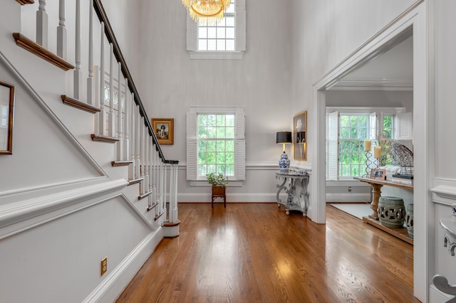 101 Idle Hour Dr Unit 1, Lexington, KY 40502 - foyer with plenty of natural light, stairs, a high ceiling, and wood finished floors