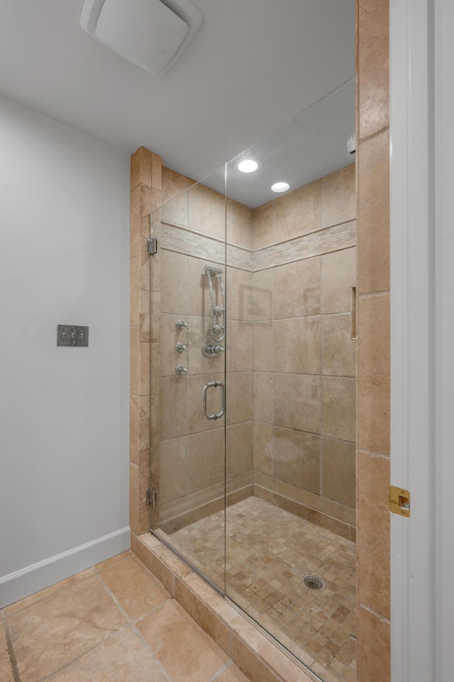 101 Idle Hour Dr Unit 1, Lexington, KY 40502 - full bath with baseboards, a stall shower, and recessed lighting