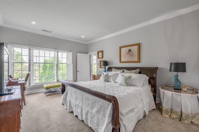 101 Idle Hour Dr Unit 1, Lexington, KY 40502 - bedroom with carpet floors, ornamental molding, and recessed lighting