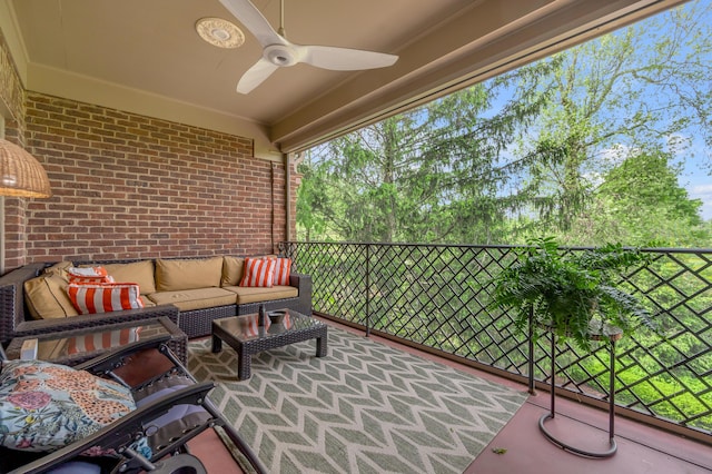 101 Idle Hour Dr Unit 1, Lexington, KY 40502 - balcony featuring an outdoor hangout area and ceiling fan