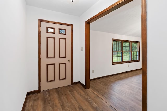 3716 Hickory Hill Dr, Somerset, KY 42503 - foyer with dark wood-style flooring and baseboards