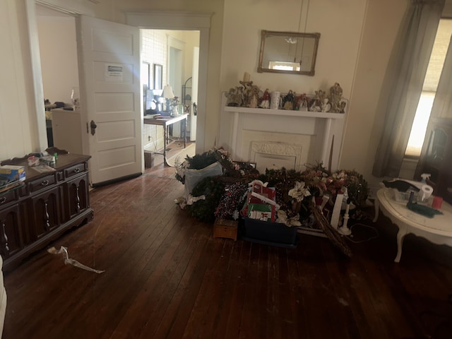 misc room with hardwood / wood-style flooring