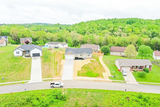 bird's eye view of a heavily wooded area