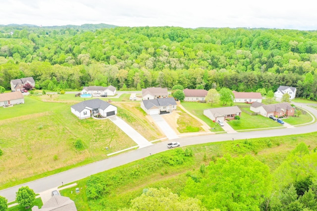 aerial perspective of suburban area featuring a forest