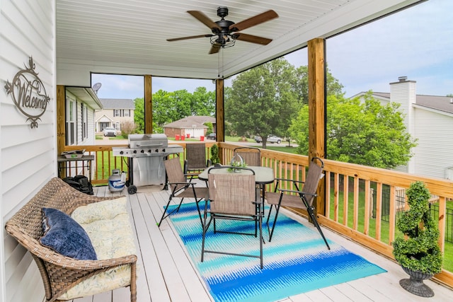 100 Metcalf Dr, Frankfort, KY 40601 - sunroom / solarium with a ceiling fan, outdoor dining area, and a residential view