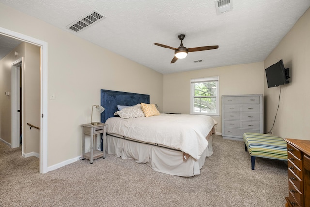 2912 Jason Ct, Lexington, KY 40503 - bedroom featuring carpet flooring, baseboards, ceiling fan, and a textured ceiling