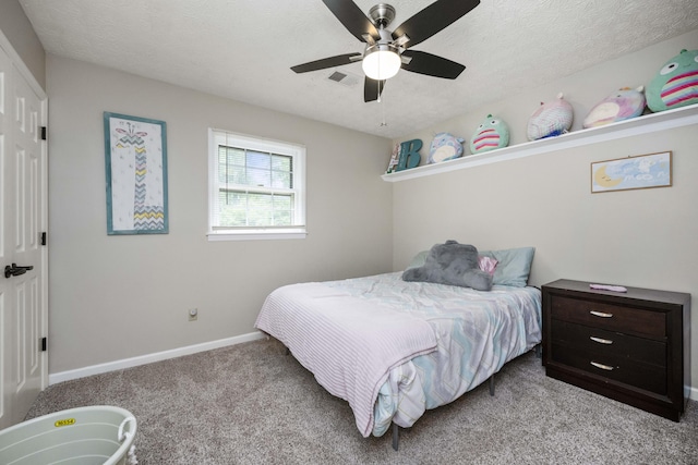 2912 Jason Ct, Lexington, KY 40503 - carpeted bedroom featuring baseboards, ceiling fan, and a textured ceiling