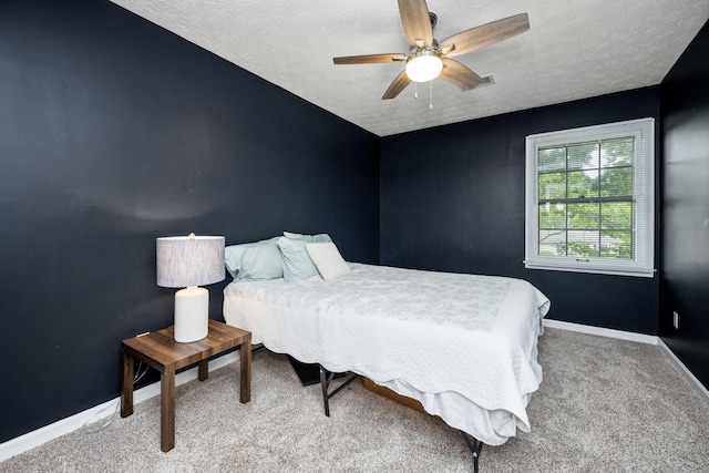 2912 Jason Ct, Lexington, KY 40503 - bedroom with a textured ceiling, baseboards, a ceiling fan, and carpet