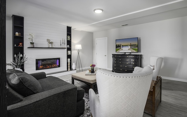 101 Creek Ridge Dr, Nicholasville, KY 40356 - living room featuring baseboards, wood finished floors, and a fireplace