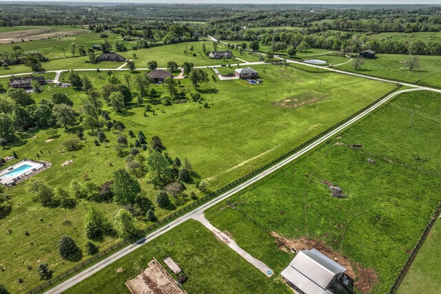 aerial view of property's location with rural landscape and a pastoral area