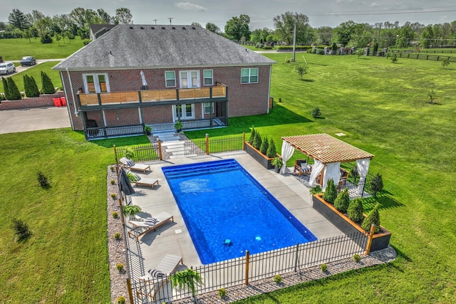 view of pool featuring a gazebo and a patio area