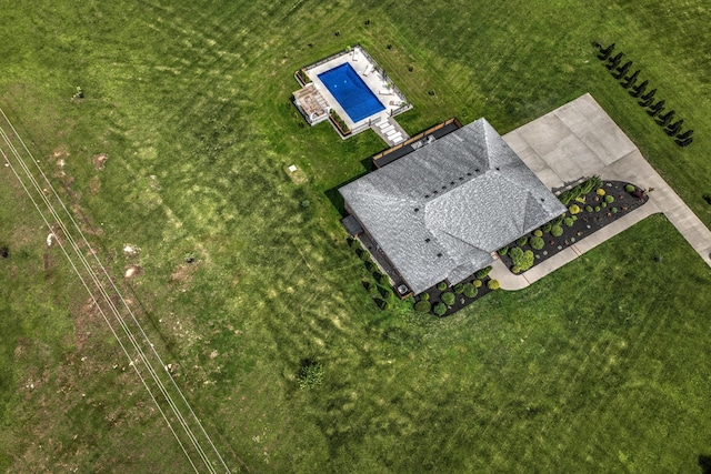 aerial view of a pool