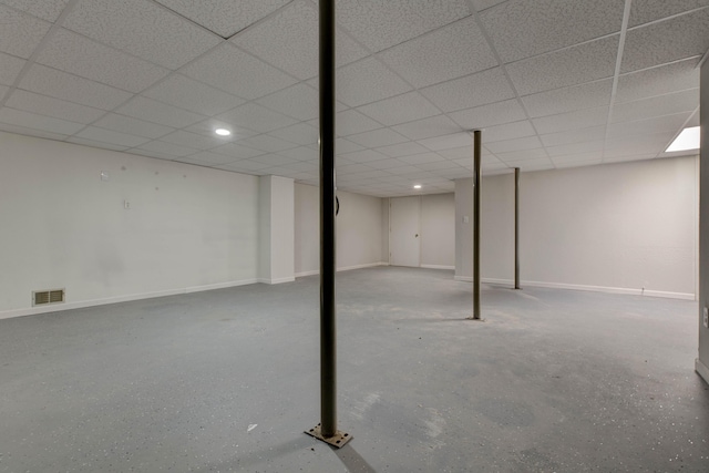 246 Pottersville Rd, Means, KY 40346 - finished below grade area with recessed lighting, a drop ceiling, and baseboards
