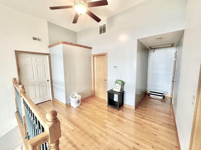 80 Jackson Rd, Somerset, KY 42503 - interior space featuring light wood finished floors, baseboards, a ceiling fan, and visible vents