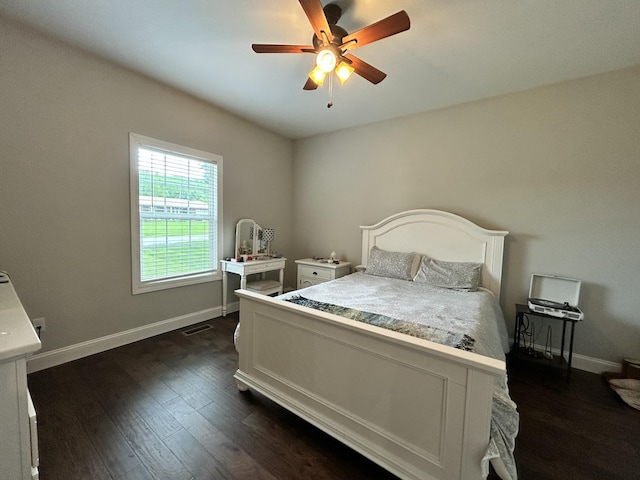 111 Fern Dr, Somerset, KY 42501 - bedroom featuring baseboards, a ceiling fan, and dark wood finished floors