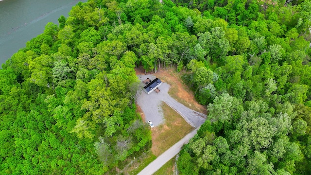 aerial view with a forest view