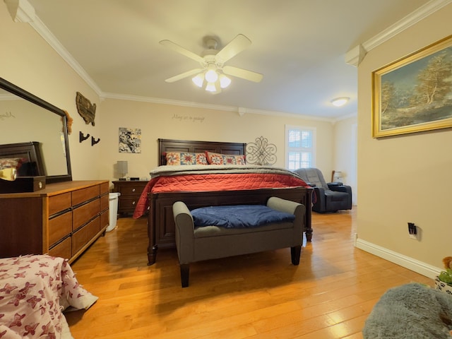 100 Dillon Ct, Berea, KY 40403 - bedroom featuring light wood-type flooring, baseboards, a ceiling fan, and ornamental molding