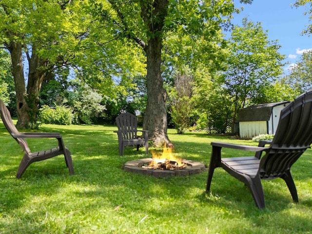 202 Leimaur Dr, Richmond, KY 40475 - view of grassy yard with a fire pit