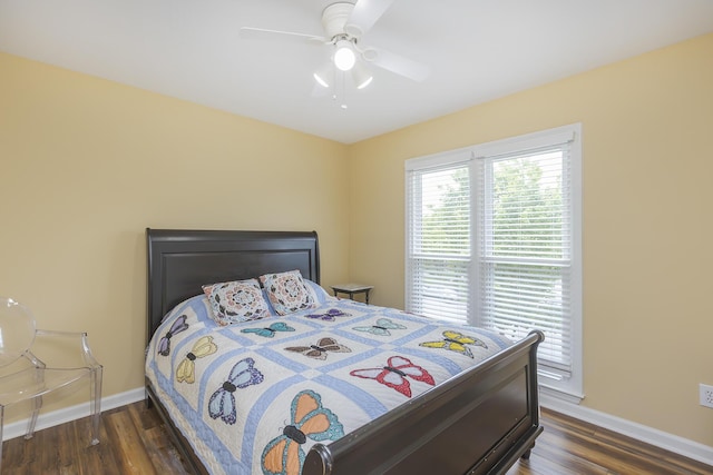 1208 Four Wynds Trl, Lexington, KY 40515 - bedroom with baseboards, wood finished floors, and ceiling fan
