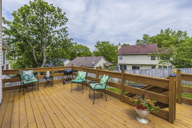 1208 Four Wynds Trl, Lexington, KY 40515 - wooden terrace featuring fence and a grill