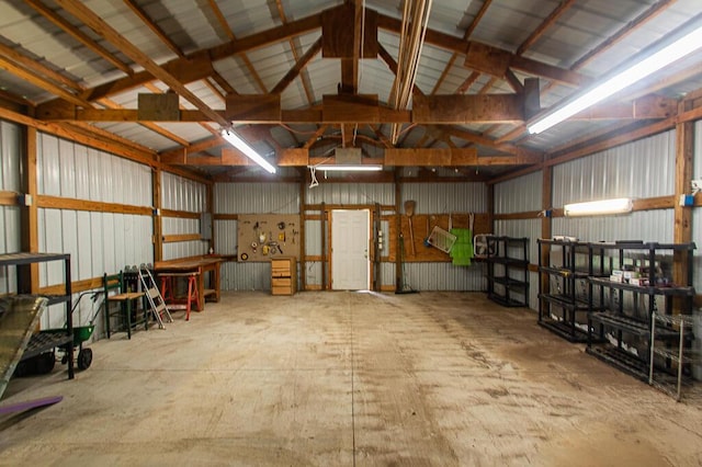 2000 Bald Knob Rd, Frankfort, KY 40601 - garage with metal wall and a workshop area