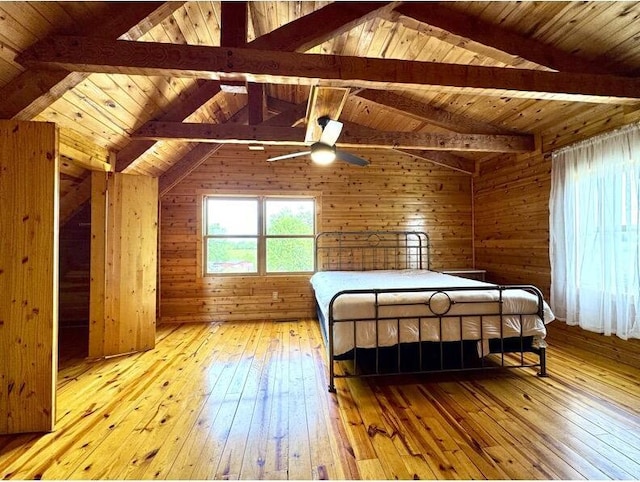 792 Tuggle Rd, Lancaster, KY 40444 - unfurnished bedroom featuring hardwood / wood-style flooring, wooden ceiling, and wood walls