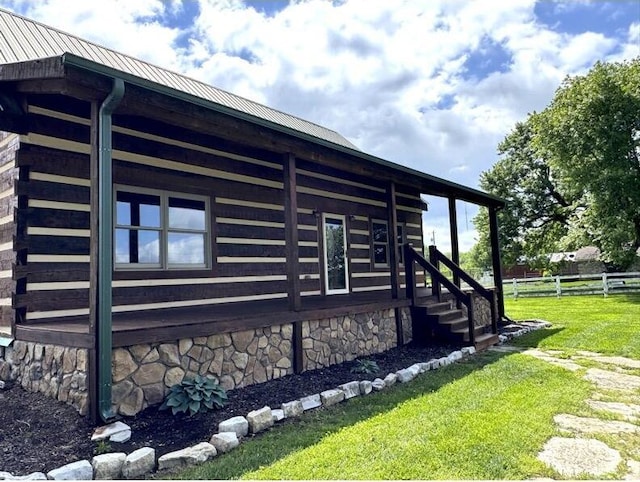 792 Tuggle Rd, Lancaster, KY 40444 - view of side of home with metal roof and stone siding