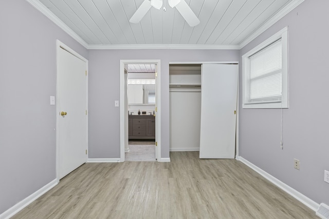85 Airwood Dr, Stanton, KY 40380 - unfurnished bedroom featuring wooden ceiling, crown molding, a closet, and wood finished floors
