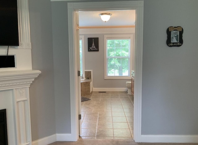 hallway with baseboards