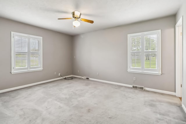 1141 Danville Rd, Lancaster, KY 40444 - carpeted spare room with visible vents, baseboards, and a ceiling fan