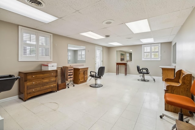 1141 Danville Rd, Lancaster, KY 40444 - sitting room with baseboards, visible vents, and a drop ceiling
