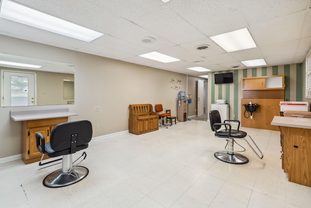 1141 Danville Rd, Lancaster, KY 40444 - interior space with baseboards, a drop ceiling, and visible vents