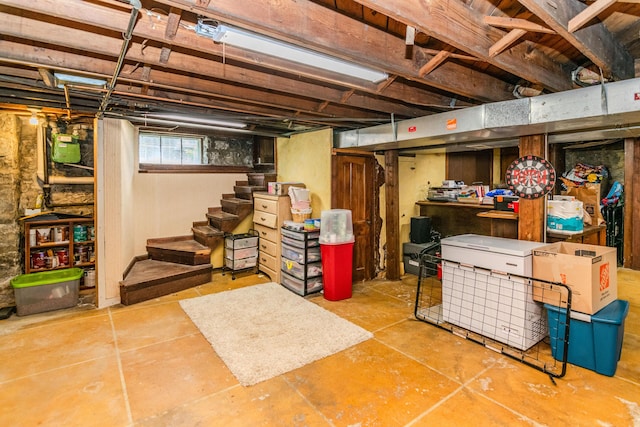 basement with stairway