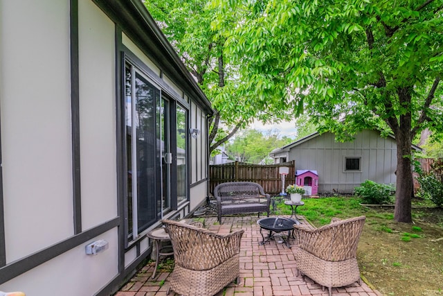 view of patio with fence