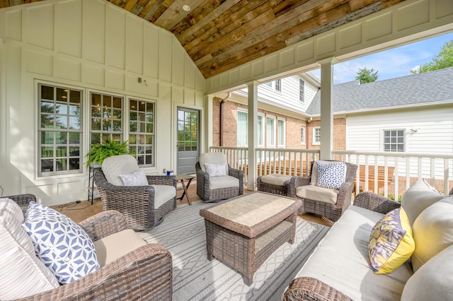 1775 Mooreland Dr, Lexington, KY 40502 - sunroom / solarium with an outdoor living space, vaulted ceiling, and healthy amount of natural light