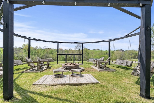 129 Adams Ln, Richmond, KY 40475 - view of yard with an outdoor fire pit and a deck