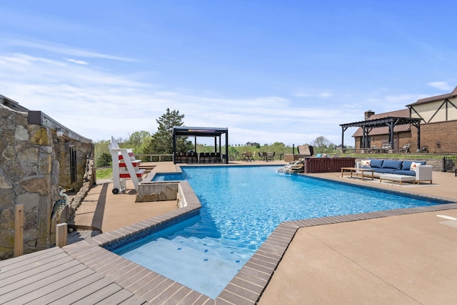 129 Adams Ln, Richmond, KY 40475 - pool featuring a pergola, an outdoor hangout area, and a patio area