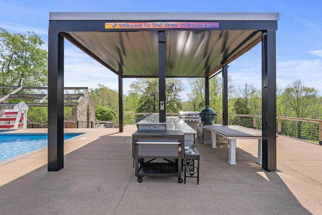 129 Adams Ln, Richmond, KY 40475 - view of patio featuring an outdoor kitchen, a grill, and an outdoor pool