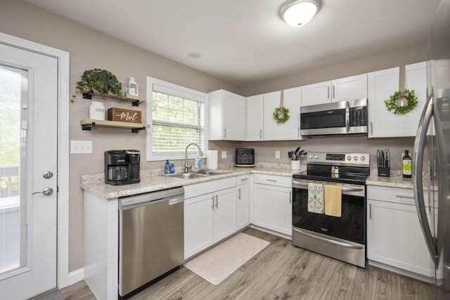 916 Auckland Ave, Richmond, KY 40475 - kitchen with appliances with stainless steel finishes, a sink, white cabinets, and light countertops
