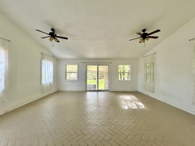 500 Meadowlark Dr, Somerset, KY 42503 - spare room with vaulted ceiling, ceiling fan, and baseboards