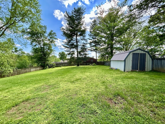 500 Meadowlark Dr, Somerset, KY 42503 - view of yard featuring an outbuilding, a fenced backyard, and a shed