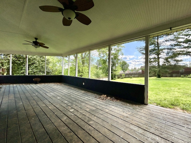 500 Meadowlark Dr, Somerset, KY 42503 - unfurnished sunroom featuring ceiling fan and plenty of natural light