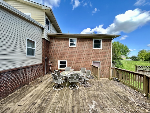 500 Meadowlark Dr, Somerset, KY 42503 - wooden deck with outdoor dining space