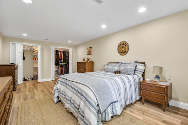 1117 Cliffs Edge Rd, East Bernstadt, KY 40729 - bedroom with light wood-style floors, baseboards, and recessed lighting