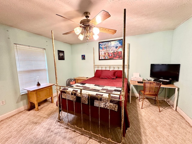 315 Sukey Hollow Rd, Williamsburg, KY 40769 - carpeted bedroom featuring a textured ceiling, baseboards, ceiling fan, and an office area