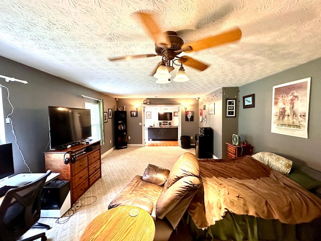 315 Sukey Hollow Rd, Williamsburg, KY 40769 - bedroom with a textured ceiling and ceiling fan
